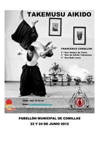 Anverso folleto 23/06/2012 - Seminario Aikido Cantabria - Francesco Corallini Sensei